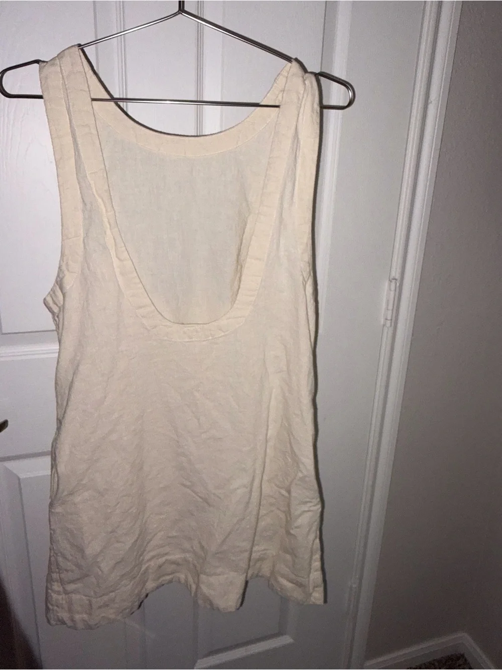 Free People Linen Mini Dress in Cream Size M